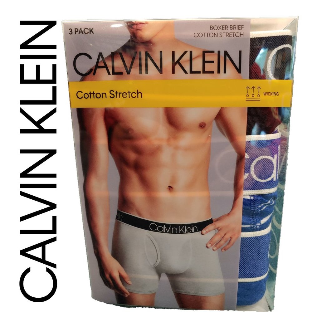 🆕 Calvin Klein Men's Boxer Briefs, 3-Pack, Black and Blue